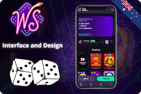 WinSpirit Casino app interface and design Australia